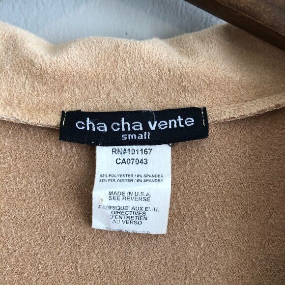 Cha Cha Vente Soft Suede Flowy Relaxed VNeck 3/4 Sleeve Mini Dress Tan - Picture 5 of 13